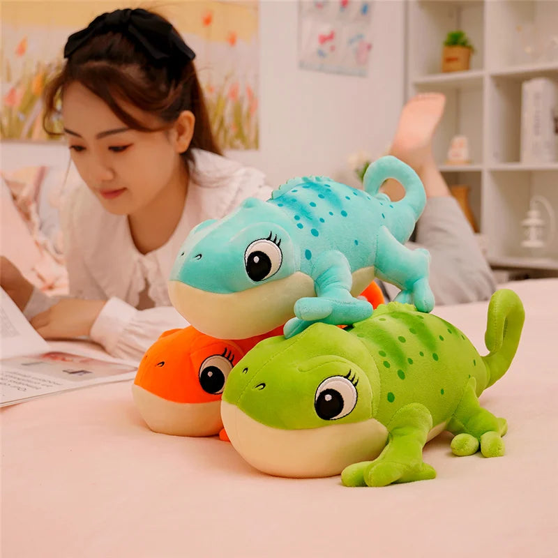 1PC 30cm Cartoon Real Like Lizard And Chameleon Plush Toys Creative Simulation Animal Reptile Stuffed Pillow Gifts