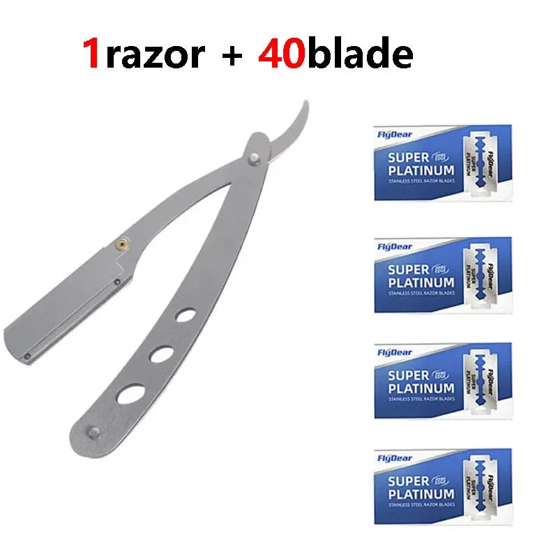 Edge Stainless Steel Shaver Barber Razor Men Professional Manual Shaver StraightFolding Shaving Shave With Blade