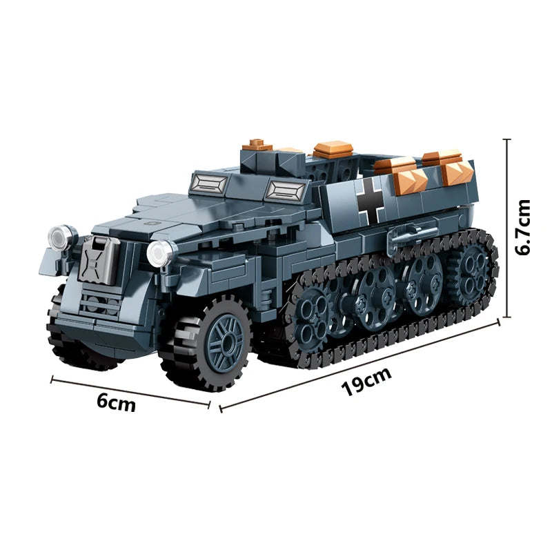 WW2 Military Army Soldiers World War 2 Tank Armored Vehicle Model Assemble Building Blocks Bricks Children's DIY Toys Gift