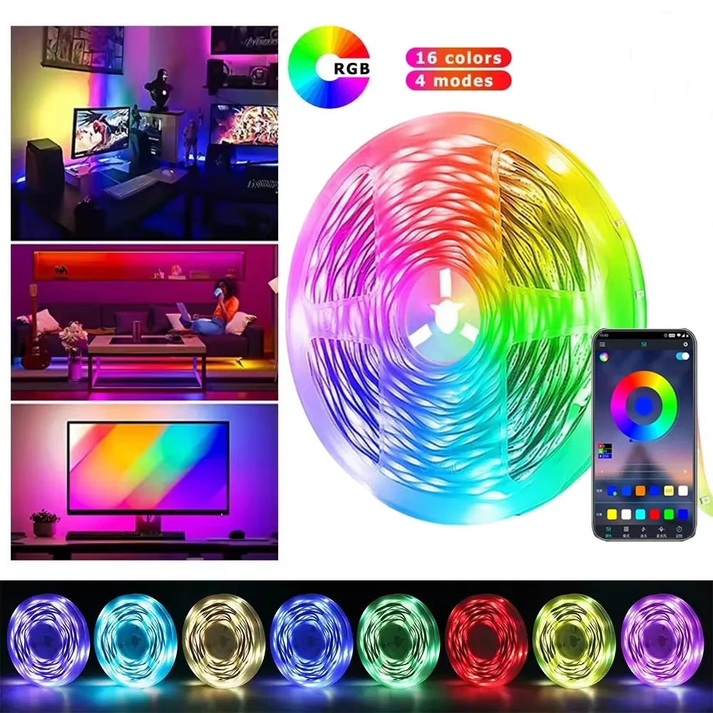 USB LED Strip Lights APP Control Color Changing 5050 RGB LED Light Flexible Lamp Tape for Room Decoration TV Backlight Diode