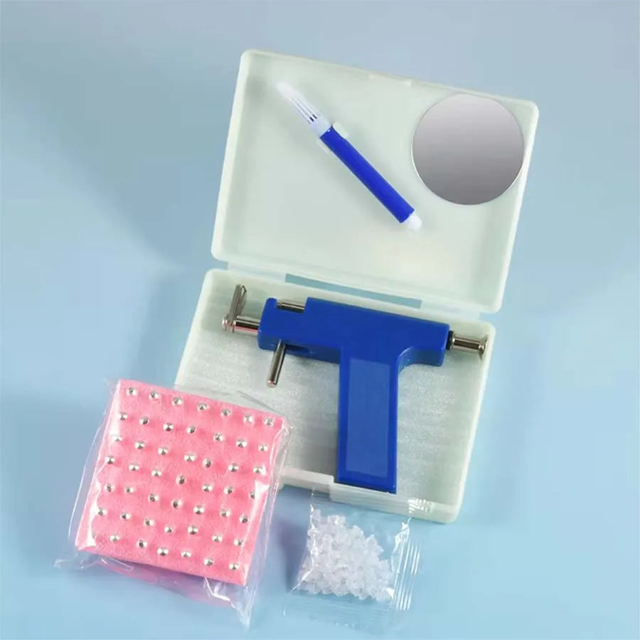 Professional Ear Piercing Gun with 98pcs Stainless Steel Earrings Stud for Home and Salon Use Ear Piercing Kit