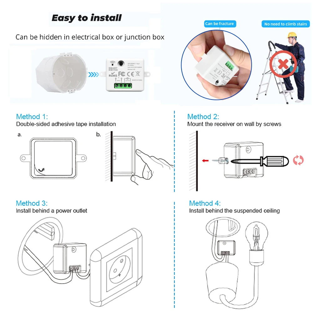 CENFAYA Smart WiFi Light Switch RF 433MHz Wireless Remote Control Wall Switch 110 220V 230V For Alexa Google Home Timer Function