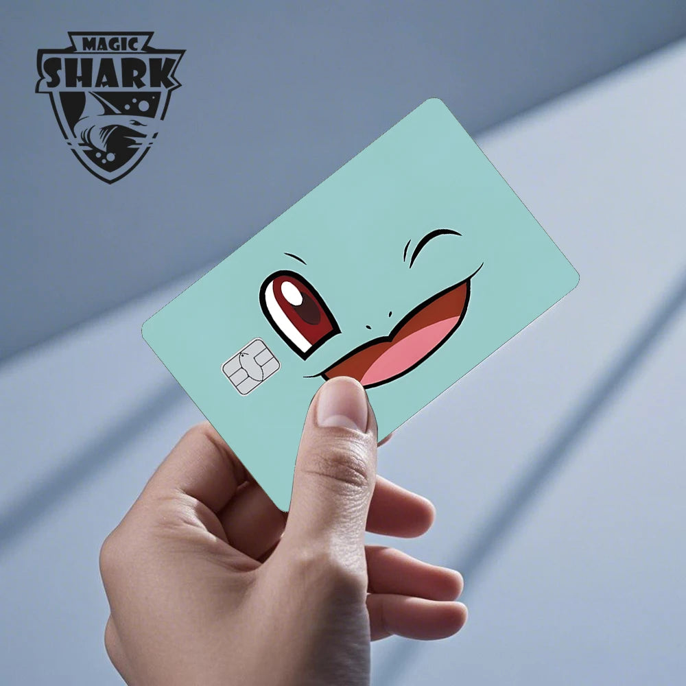 Maigc Shark Cute Pokemons Mewtwo Eevee Pikachu Gengar Sticker Film Cover for Debit Credit Card No Fade