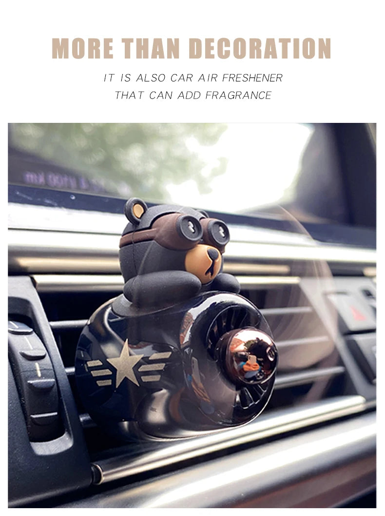 DIY aroma odorless car accessories interor decorations inside ornament plane pilot bear car air fresheners vent clip men cartoon