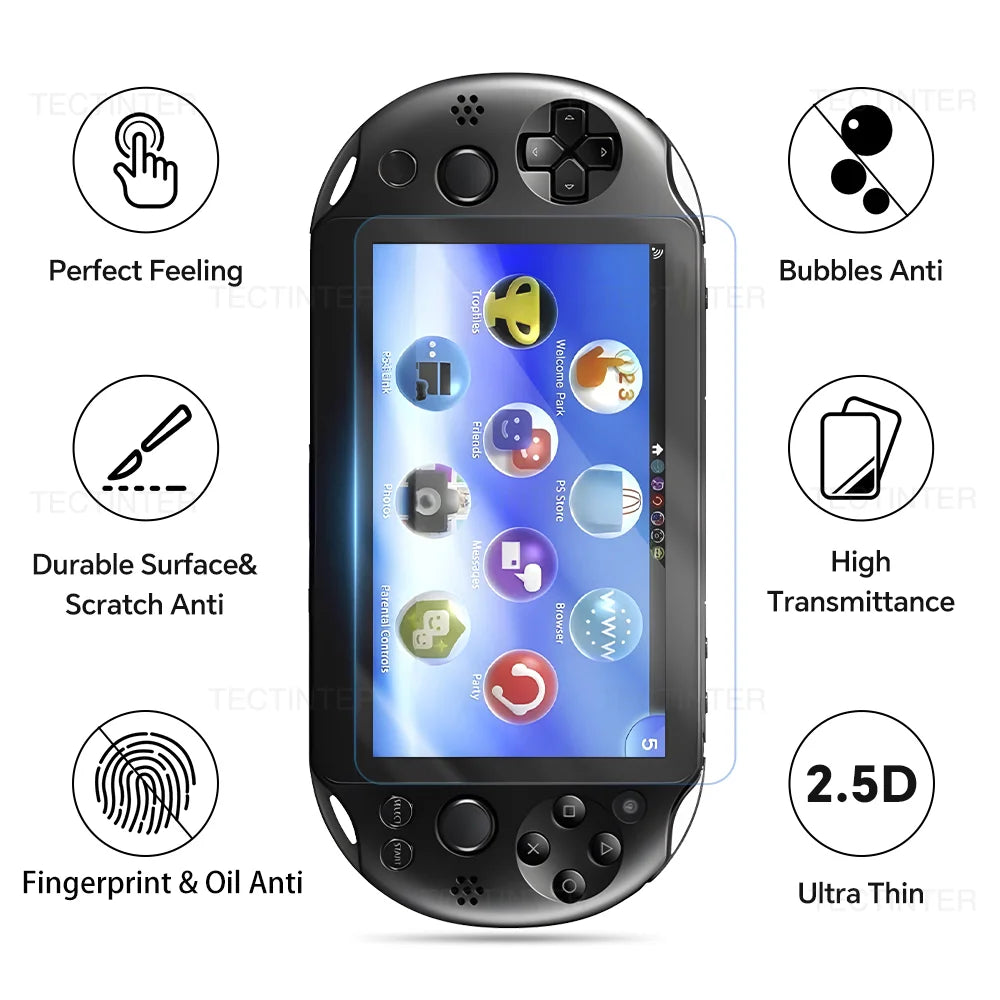 1/2pcs Tempered Glass for Sony PS Vita PSV 1000/PSV 2000 Clear Full HD Screen Protector Front+Back Cover Protective Film Guard