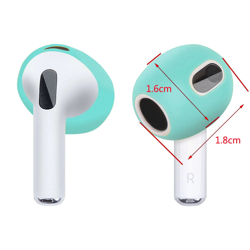 R Silicone Ear Pads For Apple Airpods 3rd Wireless Earphones Protective Case Caps Covers Airpods3 Earpads Eartips 2pcs/Pair