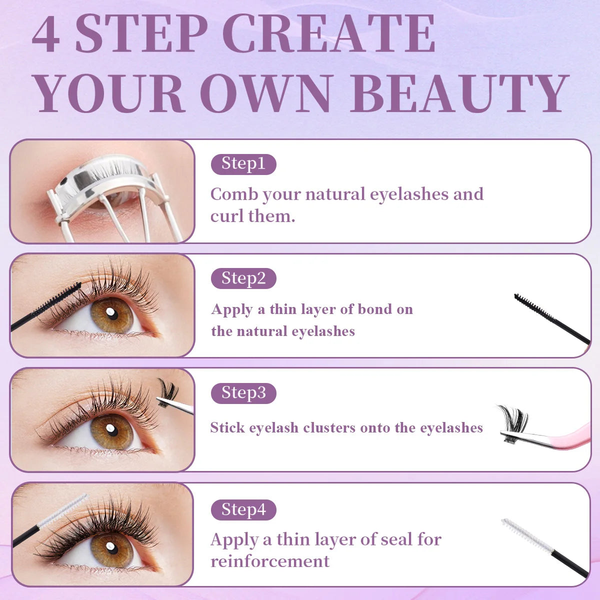 Eyelash Glue and Seal for Eyelash Clusters Strong Fixed Eyelash Glue Lasting Eyelash Glue Eyelash Extension tool