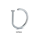 New Curved Barbells Fake Nose Piercing D Shaped Tragus Helix Stud Earring Hoop Septum Stainless Steel Ring Nostril Body Jewelry