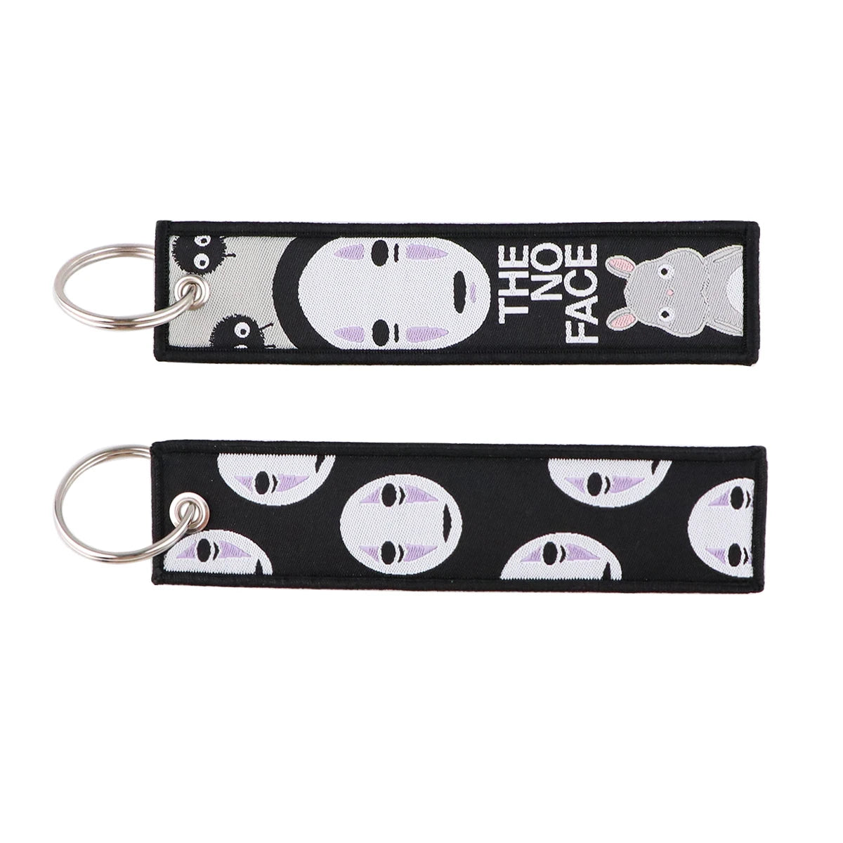 Anime Movie Embroidery Key Fobs White Dragon Key Tags Keychains for Motorcycles Cars Keyring Cosplay Accessories Fans Gifts