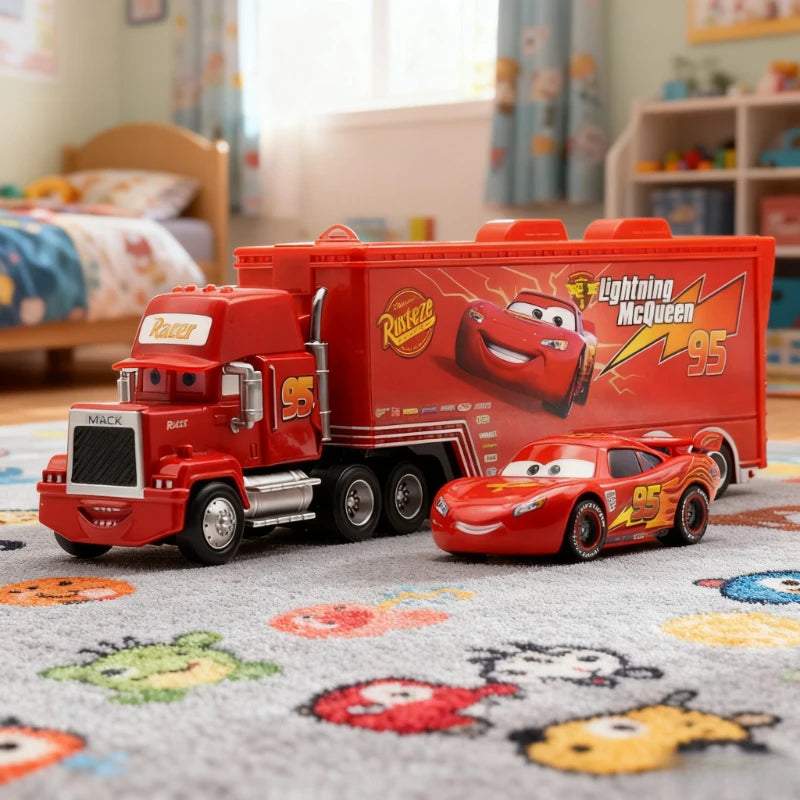 IN STOCK! Disney Pixar Cars And Truck Set Lightning Mcqueen Uncle Mike The King Cruz Model Trucks Car Christmas Gift for Kids