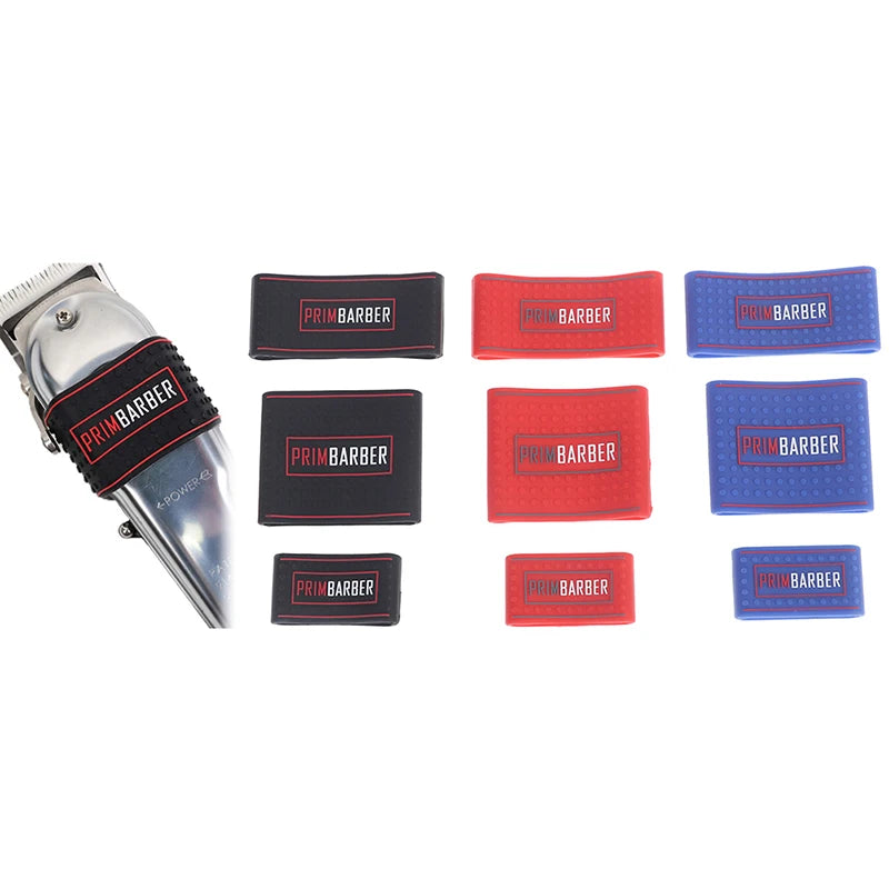 New 3Pcs Professional Barber Clipper Grip Non Slip Barber Clipper Bands Resistance Barber Sleeve Barber Hair Clipper Holder Tool
