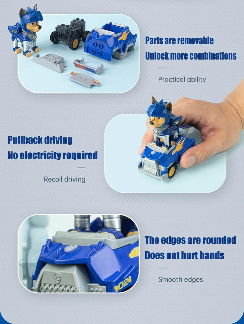 Genuine Paw Patrol PVC Cartoon Model Car 4-6cm Ryder Mashall Chase Rubble Skye Puppy Patrol Toys Figure Children Christmas Gifts
