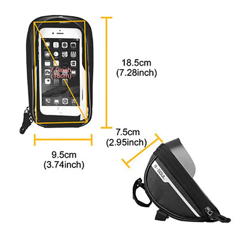 Mountain Bicycle Bag Touch Screen Cycling Handlebar Phone Holder Bag Bike Bags Bicycle Phone Storage Bags Cycling Accessories