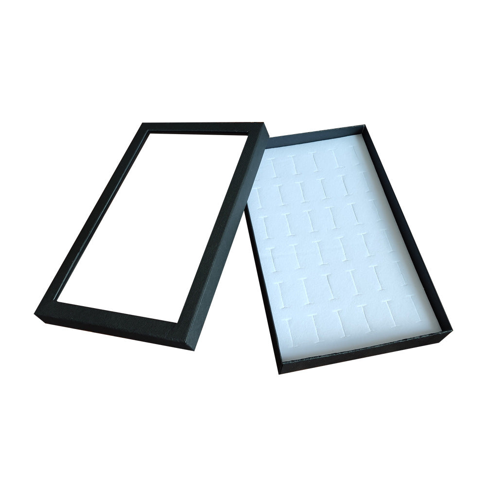 36 Slot Rings Display Box Stand Metal Earrings Storage Box Storage Box with Transparent Cover Jewelry Display Cabinet