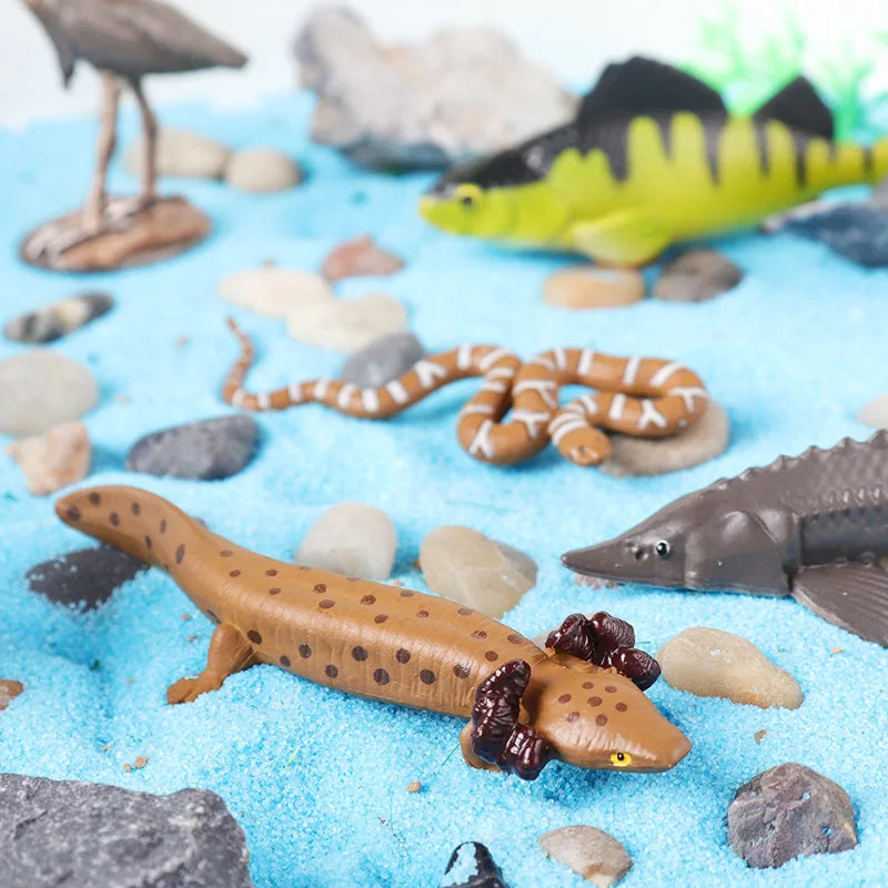 Oenux Mini Wild Wild Forest Animals Insect Dinosaur Model Owl Fox Squirrel Hedgehog Fox Frog Figurines Cake Toppers Kid Toy Gift