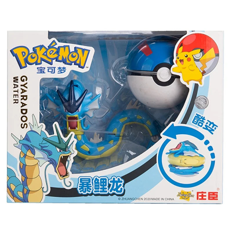 About Pokemon Anime Figure Charizard Pikachu Gyarados  Pocket Monster Figure Pokeball Action Deformation Toy Model Gift