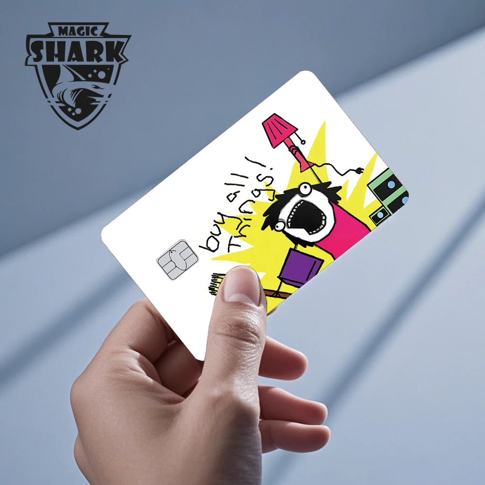2025 New Mcloving Meme Cartoon Spider Anime Red Eyes Black Dragon PVC Sticker Film Skin for Debit Bank Credit Card