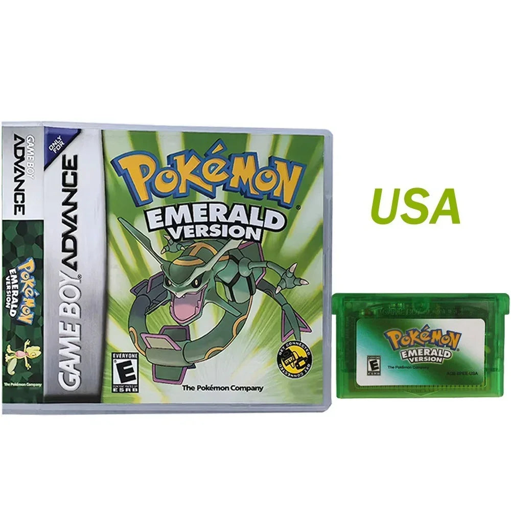 2025 New Pok é mon Series Jade Red Leafgreen Ruby Sapphire 5th Edition GBA Game Box, 32-bit Video Game Cartridge, No Manual