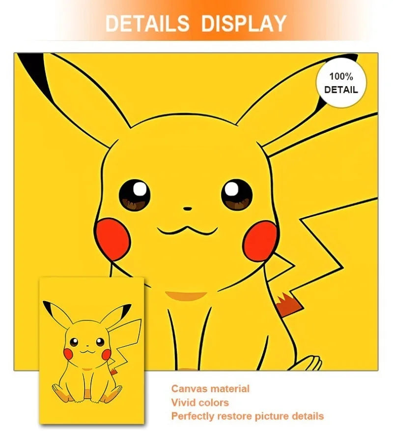 Cartoon Anime Poster Pokemon Pokémon Pikachu Watercolor Art Kids Room Decoration Wall Hanging Painting Kids Gift
