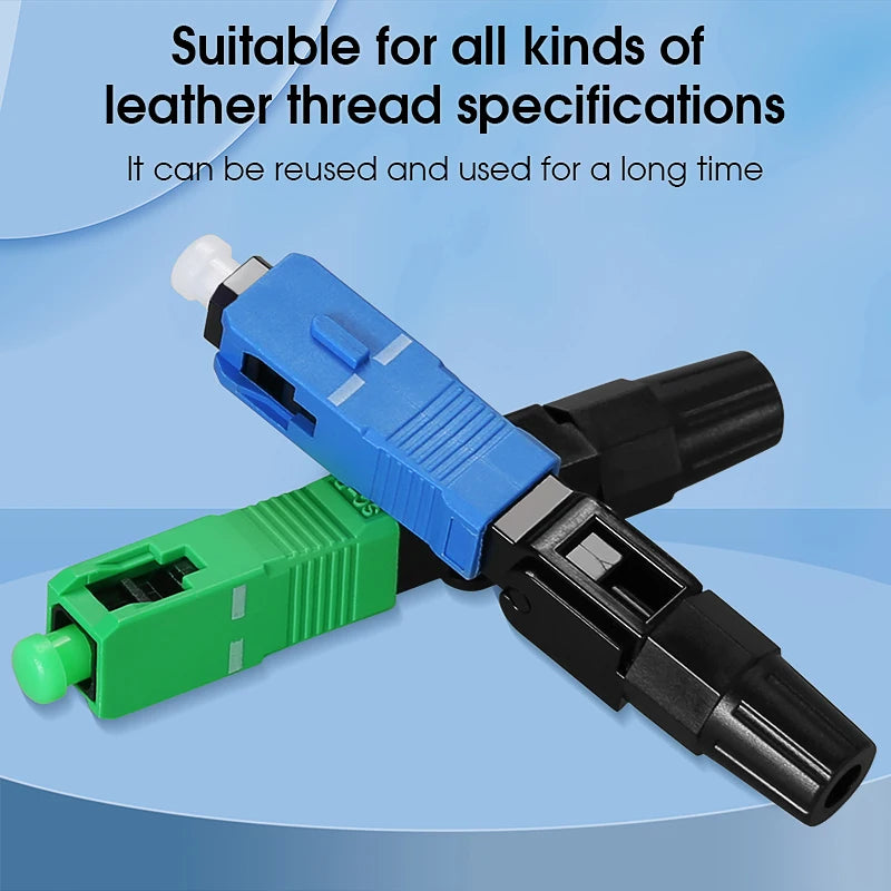 FTTH Optical Fiber Quick Connector Single Mode SCUPC/APC Leather Fiber Optic Cable Cold Splicing Fast Connector Assembly Tools