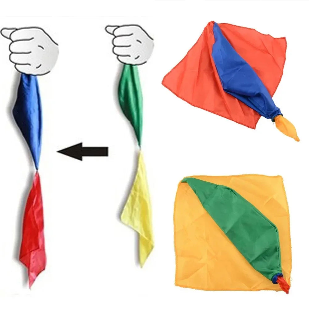 Magic Trick By Mr. Tricks Joke Props Stage Perform Tools Magician Supplies Toys Change Color Silk Scarf Gifts For Kids Children