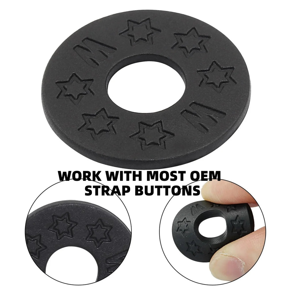 Miwayer 10 Pcs Guitar Rubber Strap Locks Anti Slip PE Pads/Secure and Safe Guitar Strap Locks Compatible Guitar Protect