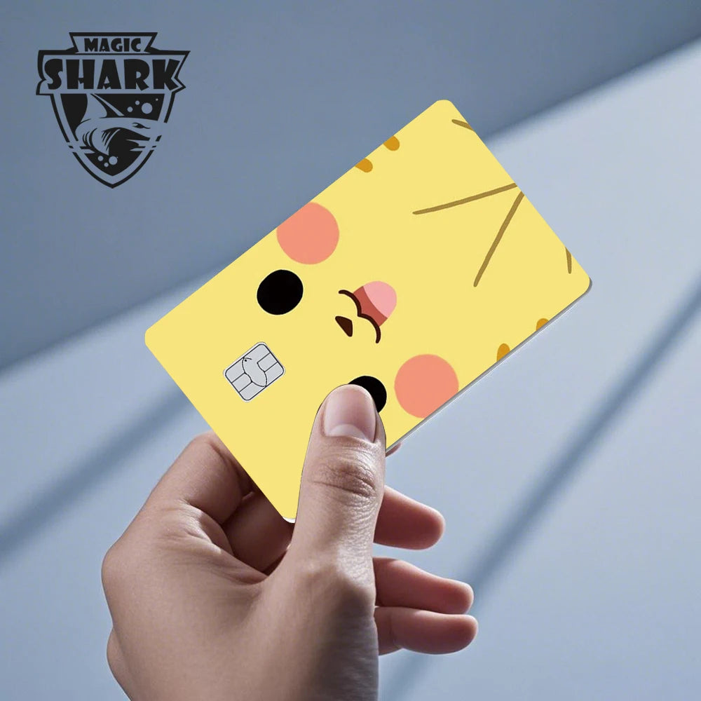 Maigc Shark Cute Pokemons Mewtwo Eevee Pikachu Gengar Sticker Film Cover for Debit Credit Card No Fade