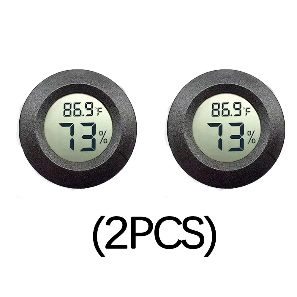 Round Digital LCD Thermometer For Car Indoor Room Cigar Wine Cabinet Digital Temperature Humidity Meter Pet  Acrylic Box