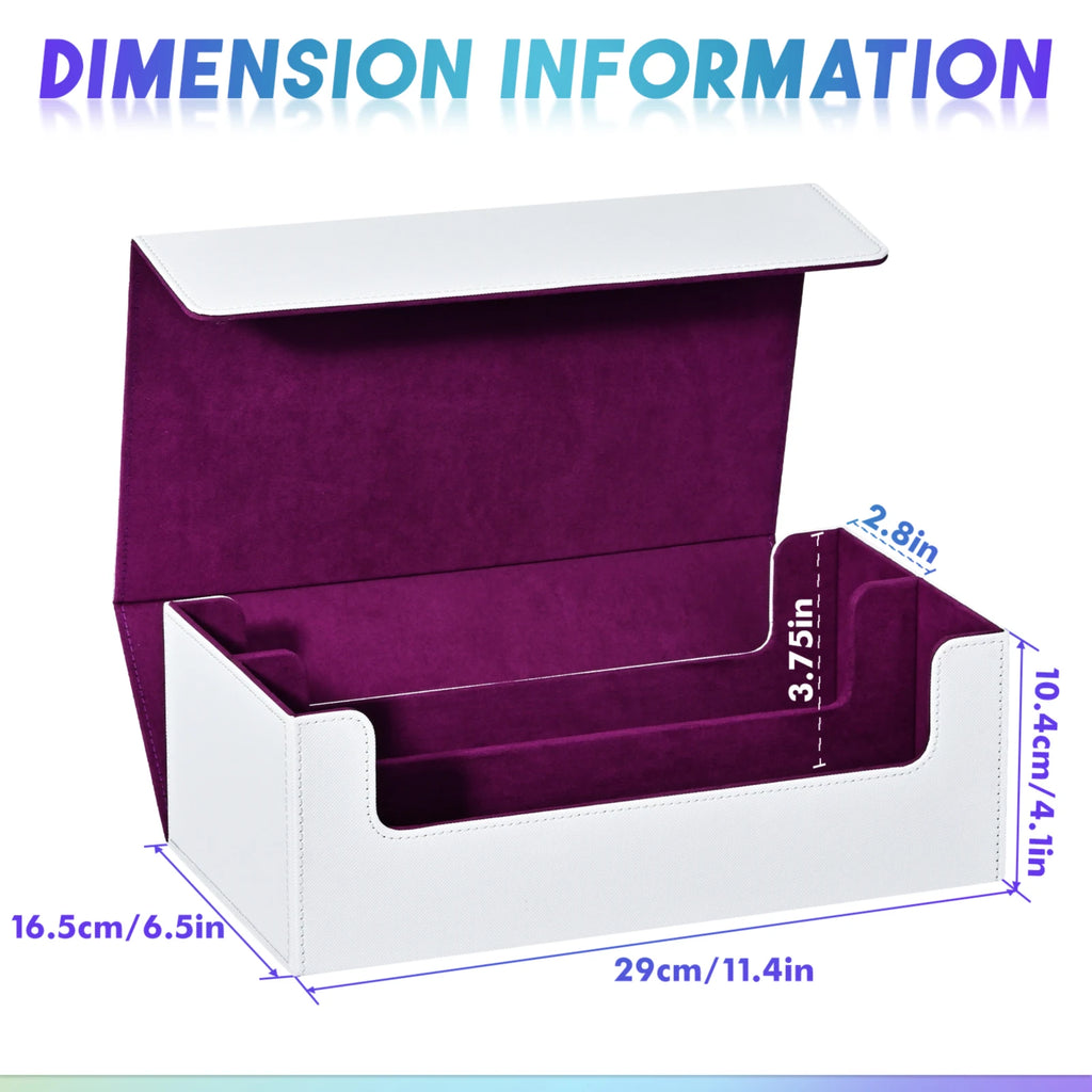 Card Storage Box, Card Deck Case Holds 1200+ Single Sleeved Cards, Strong Magnetic PU Leather Card boxes for TCG