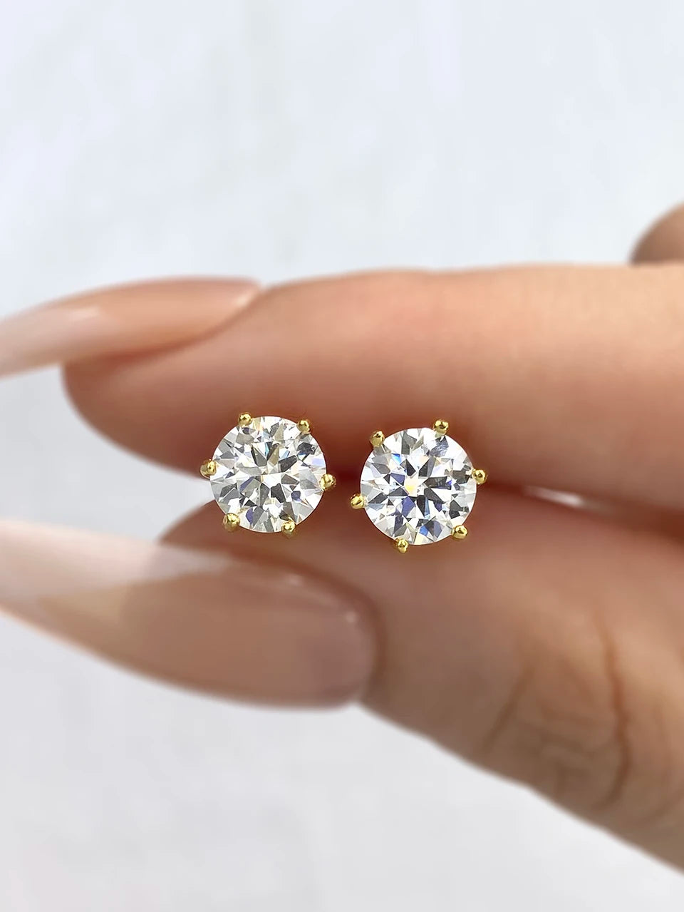 DW 0.1ct-2ct D Color Certified Moissanite Stud Earrings Lab Created Diamond 925 Sterling Silver Gold Plated Wedding Fine Jewelry