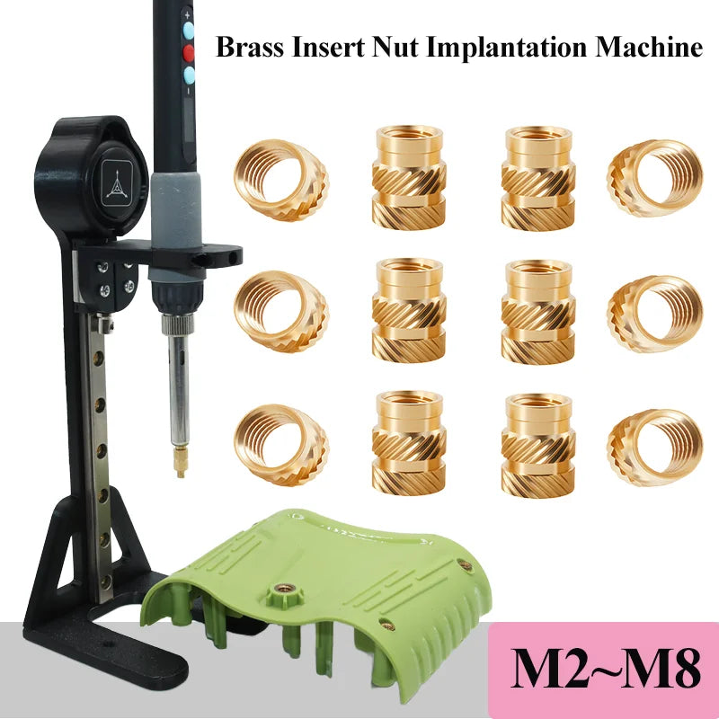 New Brass Heat Set Insert Nut Embedded Manual Implantation Machine Hot Melt Plastic Inserts 3D Printing Press Soldering Iron Tip