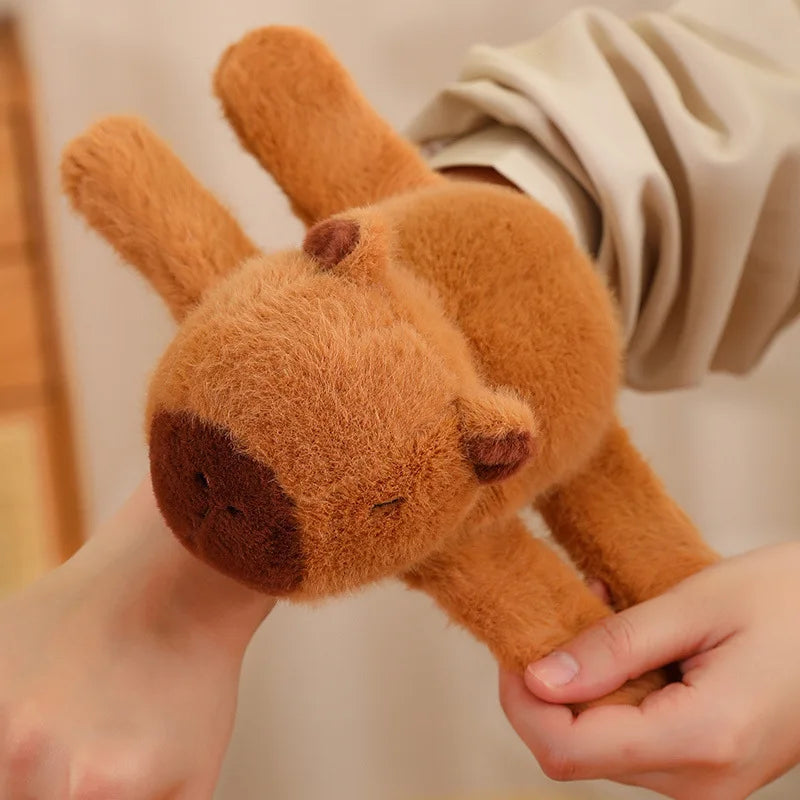 Capybara Clap Circle Toys  Capybara Plush Hand Ring Wristband Kawaii Stuffed Animal Doll Curtains Bicycle Party Decor Kids Gift