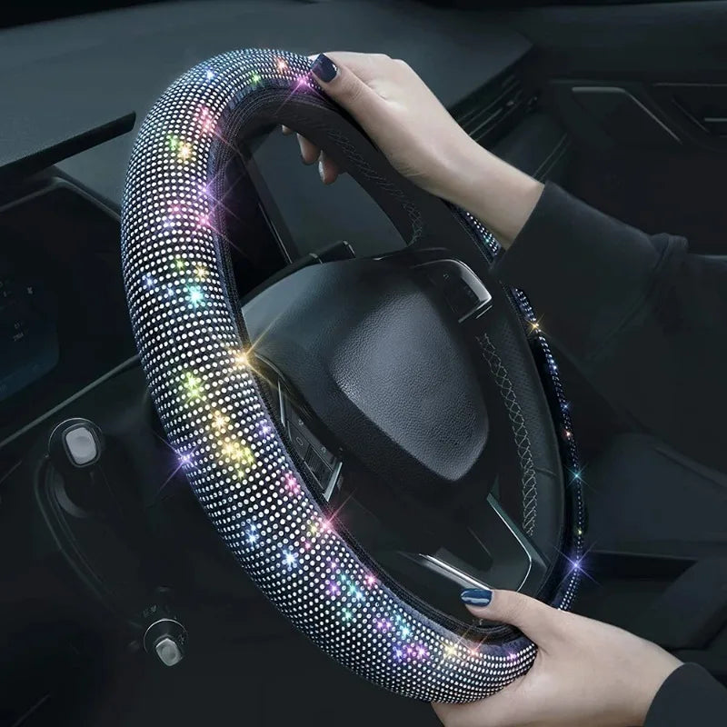Universal Car Steering Wheel Cover Protector Anti-Slip Universal Size Fit 15inch /38cm Diameter Fashionable Car Accessories