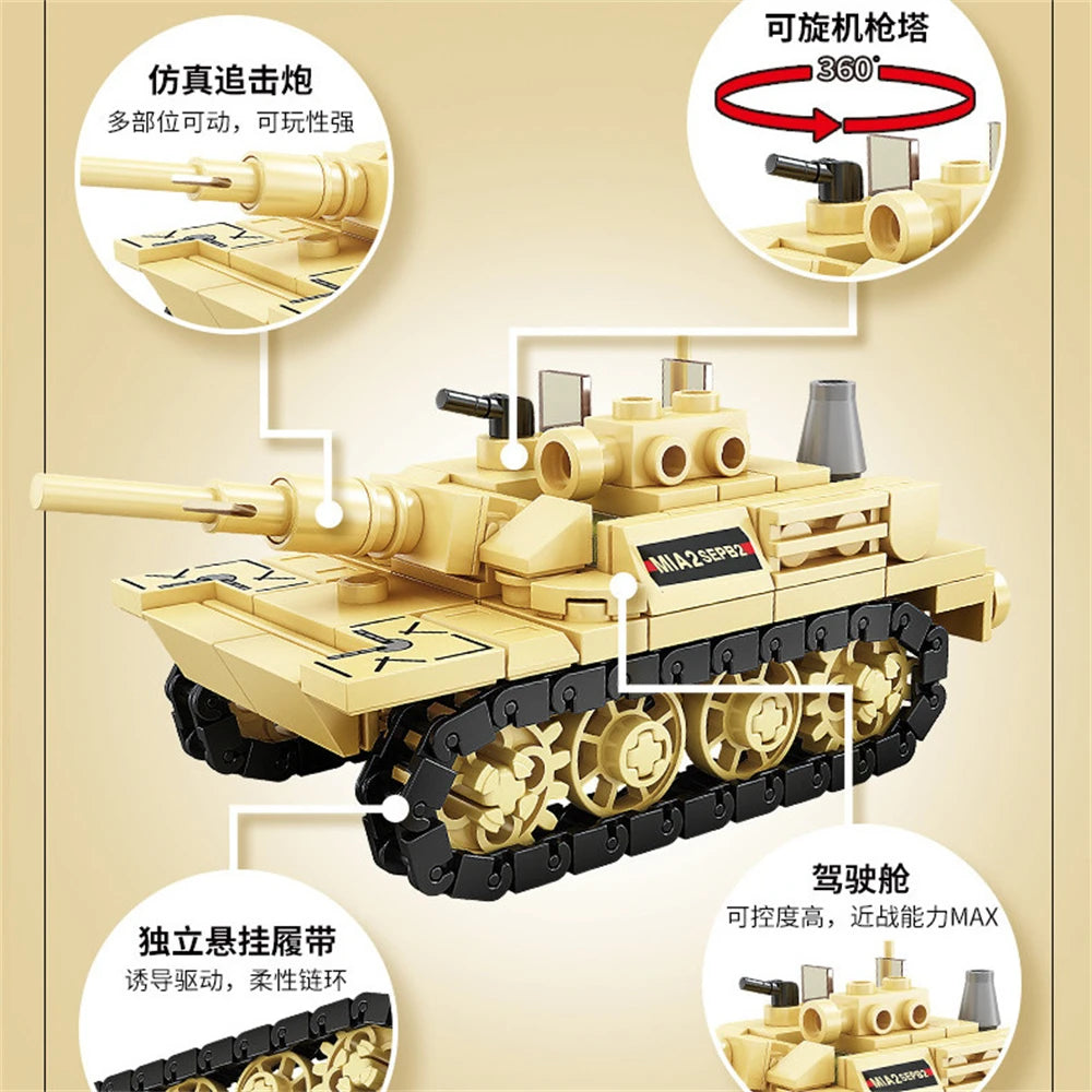 World War 2 WW2 Army Military Soldiers SAWT Soldiers The King Tiger Heavy Tank DIY Model Building Blocks Bricks Children'S Toys
