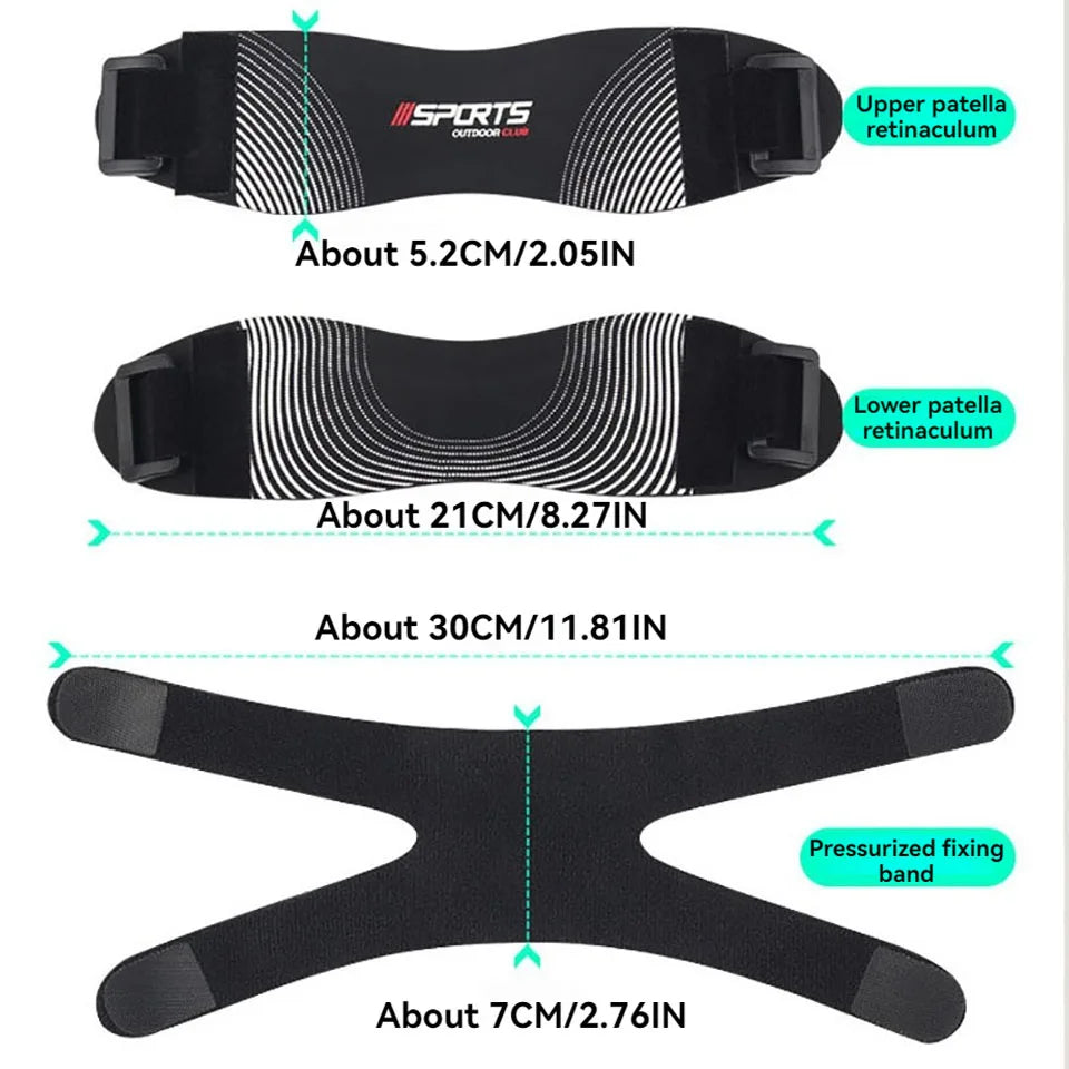 GTUBIKE 1PCS Patella Knee Brace for Meniscus Tear,Adjustable Compression Patellar Tendon Support Strap with Patella Pads