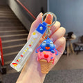 Ice Cream Cone Strawberry Bear Pooh Bear Cute Keychain