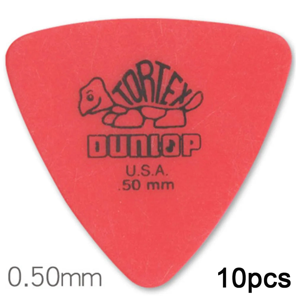 10pcs Delrin Dunlop Guitar Picks 0.5/0.6/0.73/0.88/1.0/1.14MM Anti-slip Style Electric Guitar Picks Triangle Picks