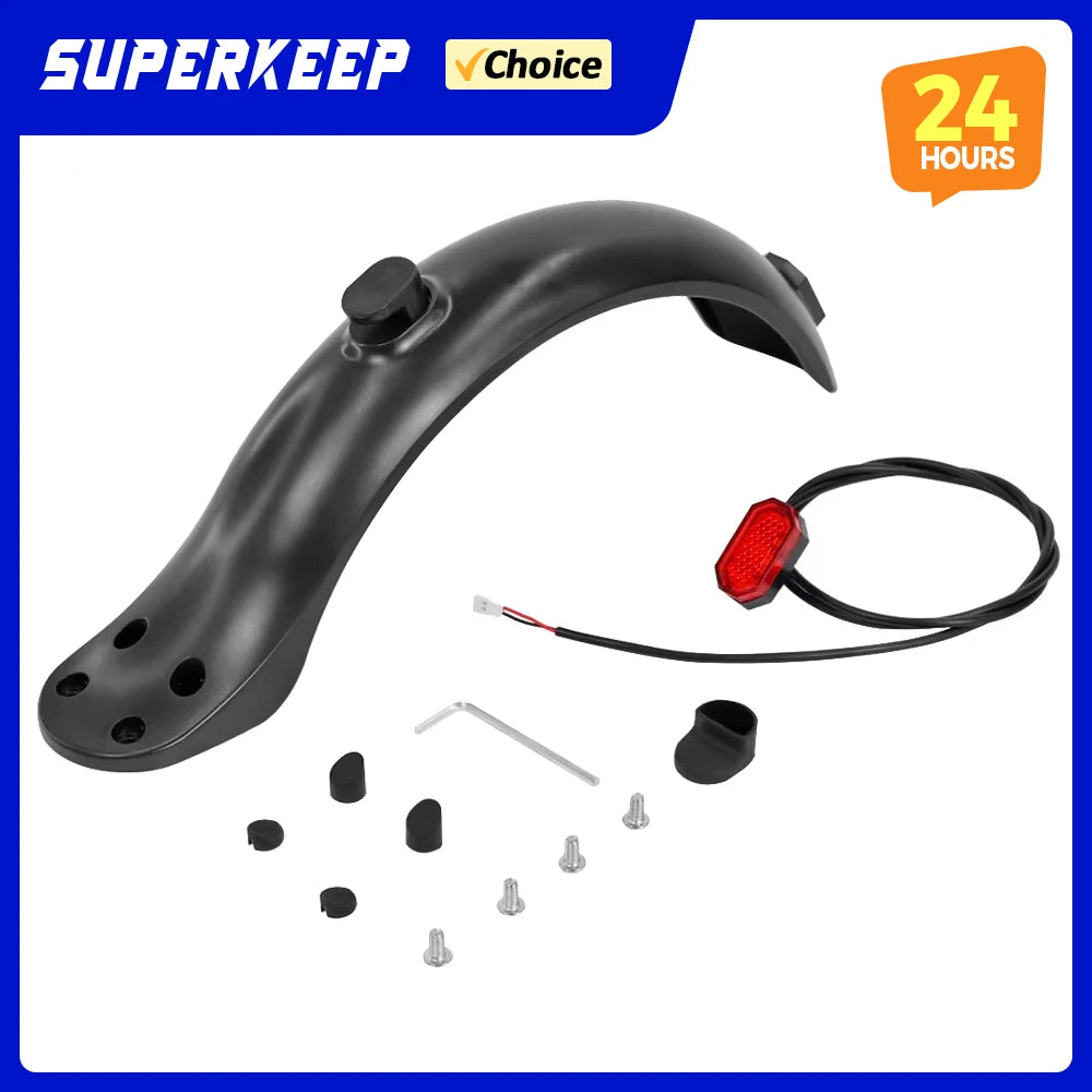 For Electric Scooter Mudguard Set 4 Screw Fender Applicable Accessories Rear Fender Four-hole Scooter With Rear Tail Light