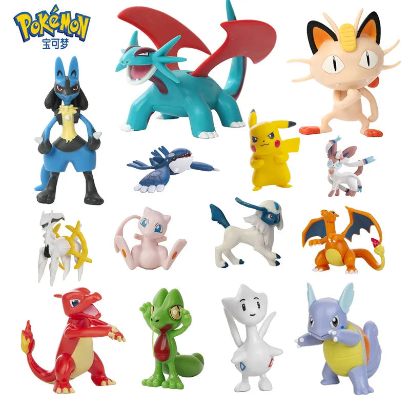 Pokemon Anime Figures Pikachu Mewtwo Flying Dragon Meowth Collection  Figure Action Toys Model Birthday Gifts Bulk Buy Lot