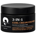 3-in-1 Curl Cream for Men, Sulfate & Paraben Free, Defines Curls & Tames Frizz, Smooth Styling Cream.