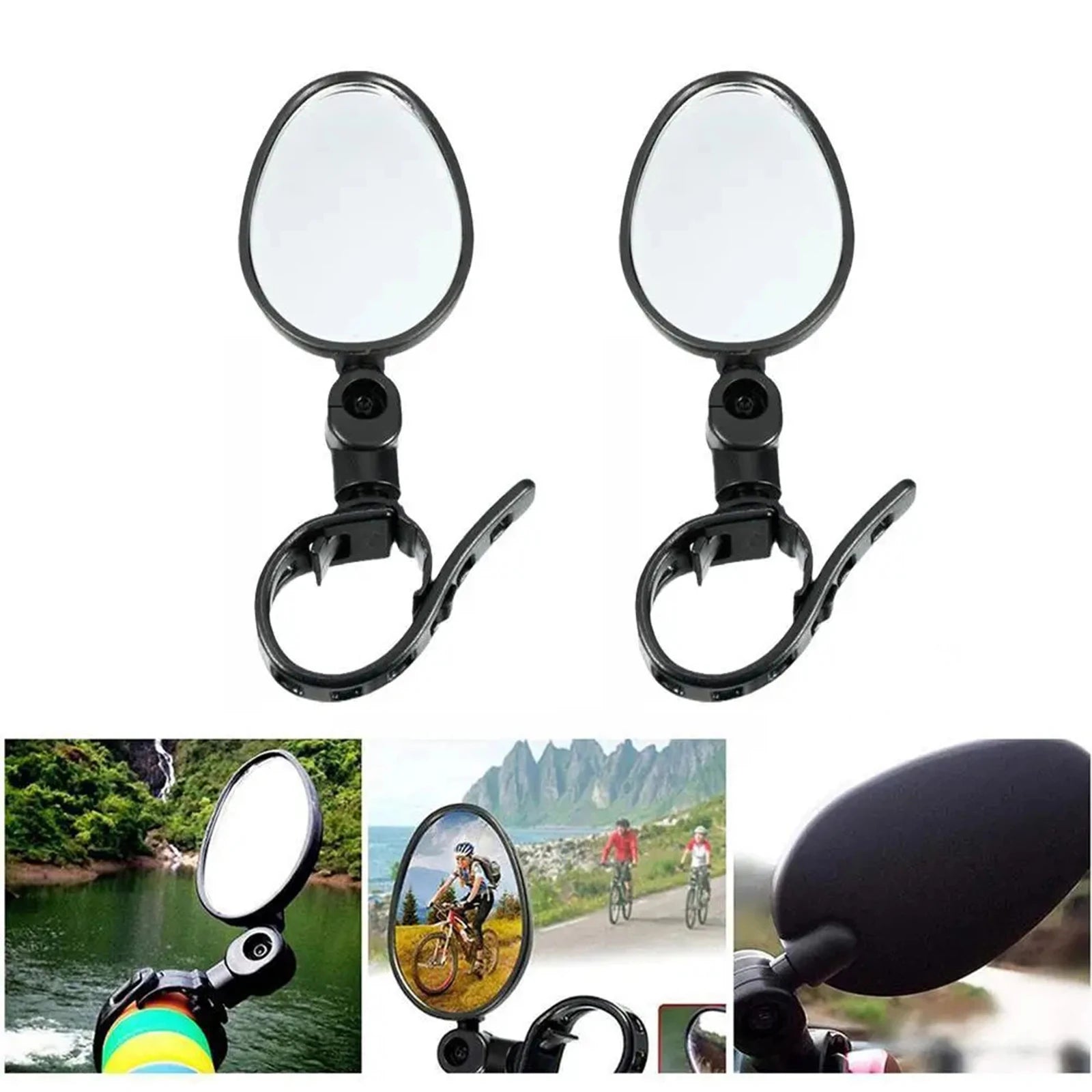 Bike Mirror Cycling Rear View Mirrors 360 Degree Adjustable Rotatable Handlebar Mirror Wide-Angle MTB Road Bycicle Accessories