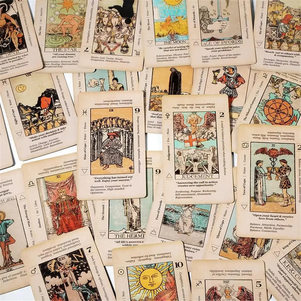 The Classic Tarot Cards Deck 78Pcs For Easy Beginners Fate Fortune Telling Party Tabletop Board Game Toy