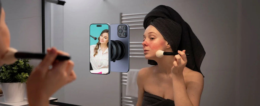 360°Adjustable Suction Cup Phone Mount Magnetic Car Phone Holder Vacuum Suction for Gym/Mirror/Smooth Surface For All Smartphone