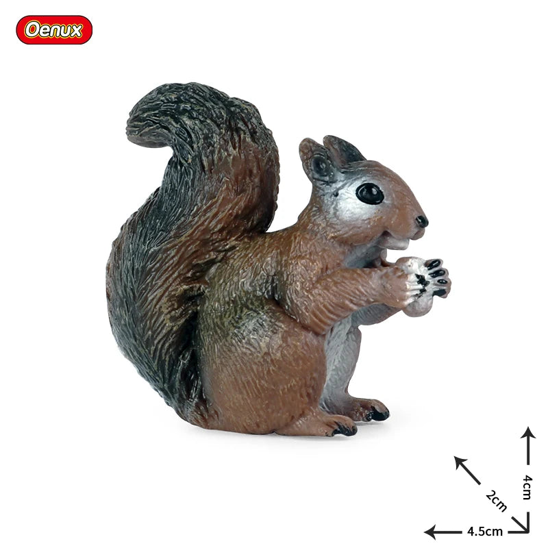 Oenux Simualtion Cute Forest Wild Animals Action Figures Owl Pangolin Manatee Rabbit Model Miniature Cake Toppers Kids Gift Toy