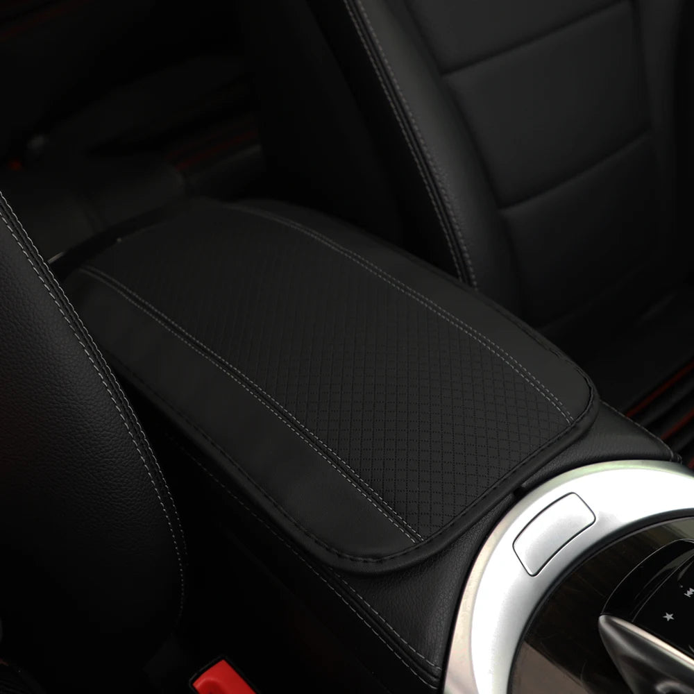 1 PU Comfortable Embossed Waterproof Anti-fouling Car Armrest Cushion Central Control Cushion Automotive Supplies