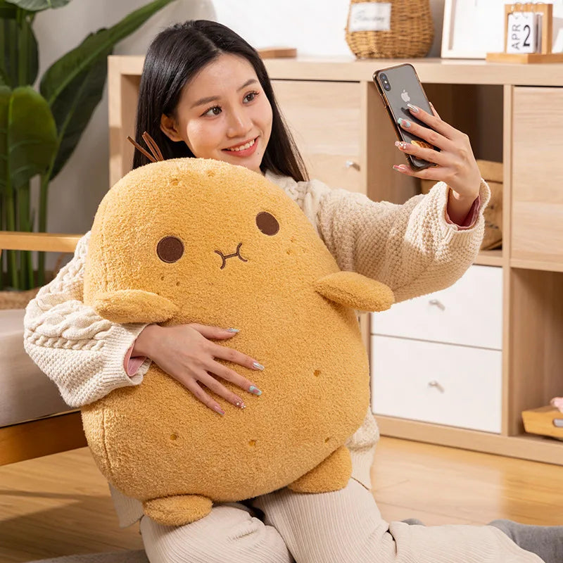 Kawaii Vegetable Potato Plush Pillow New Yellow With Expression Potato Soft Plush Toy Adornment Bedroom Gift For Boys And Girls