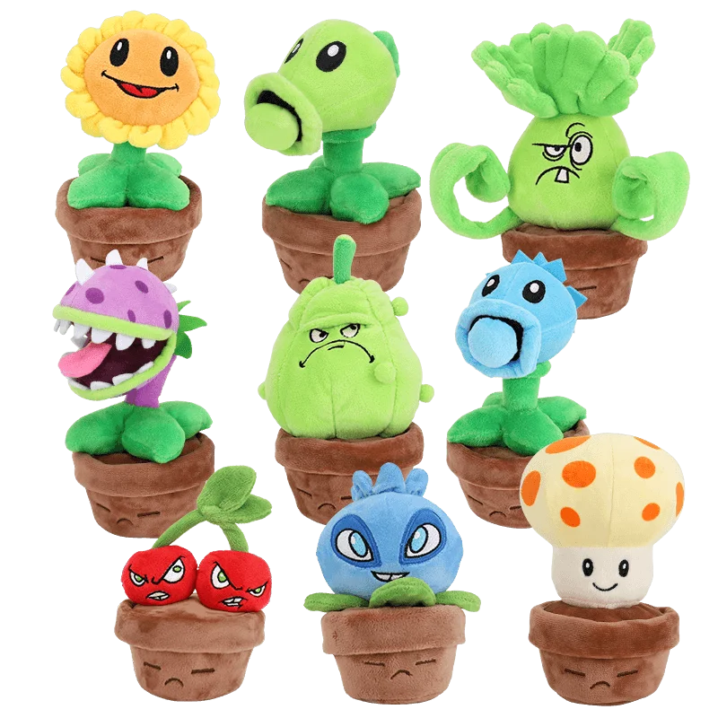 Plants Vs Zombies 2 Sunflower Pea Shooter Potted Plants Plush Doll Toy Pillow Toy Game Figures Soft Pillow Teens Birthday Gifts