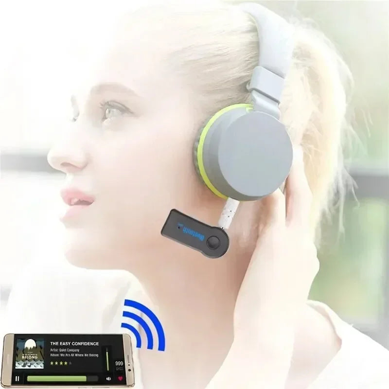 Bluetooth 5.0 Wireless Audio Receiver 3.5mm AUX Car Adapter, Mobile Phone Hands-Free Stereo Music Converter Wireless Car Adapter