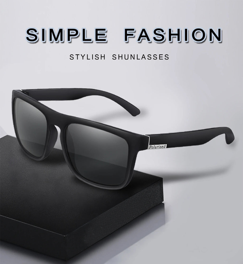 Retro Style Square Frame Polarized Cycling Sunglasses Men Night Vision Car Driving Sunglass Dirt Bike Motorcycle Glasses UV400