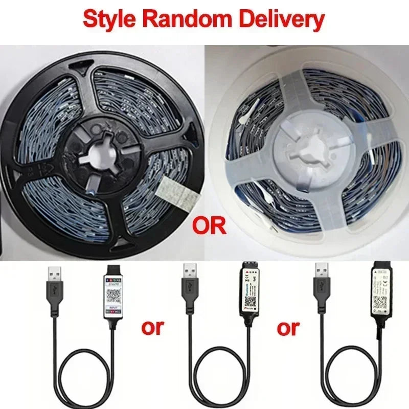 RGB LED Strip Lights USB Smart Bluetooth APP Control Led Flexible Lamp Tape for Room Decoration TV Backlight Diode Decorations